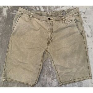 Jet Lag Shorts Men's 38 Beige Sandwashed Slit Pocket Flap Pockets Below The Knee